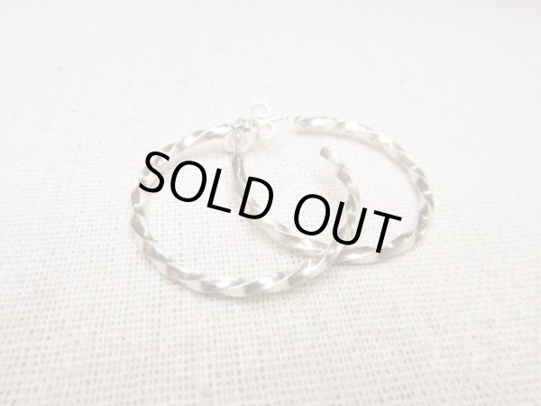 画像1: ナバホ　ツイスト　フープピアス (1)