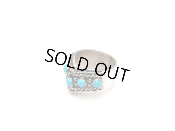 画像2: V字デザイン ターコイズ リング (2)