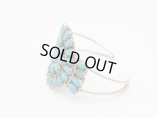 画像2: Pamela Benally ターコイズ クラスターバングル (2)