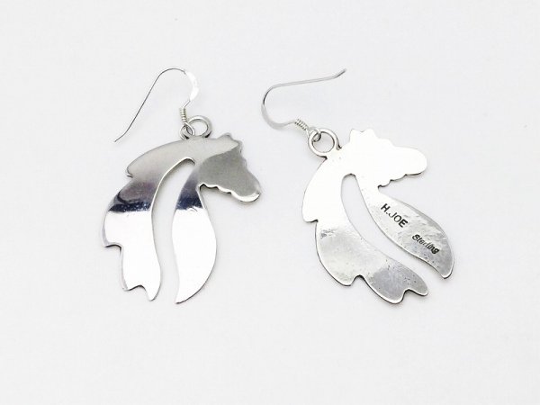 画像2: ナバホ  Harris Joe シルバーホース ダングルピアス (2)