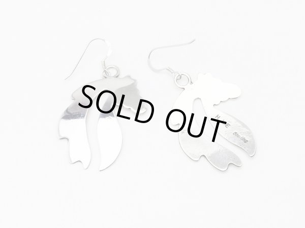 画像2: ナバホ　 Harris Joe シルバーホース　ダングルピアス (2)