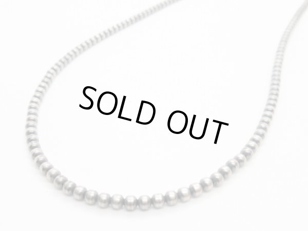 画像2: ナバホパールネックレス 燻し 3mm丸玉 46cm (2)