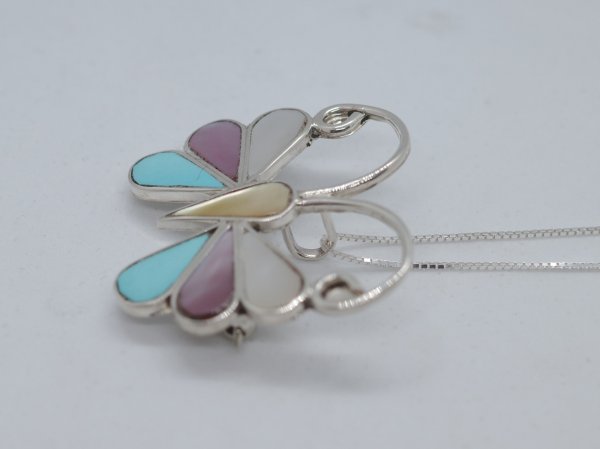 画像2: マルチカラーバタフライペンダント (2)